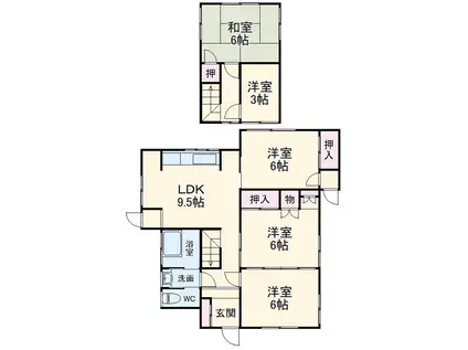 岳南電車 岳南江尾駅 徒歩5分 2階建 築54年(4DK)の間取り写真