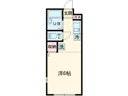 サンフラッツ(ワンルーム/1階)の間取り写真