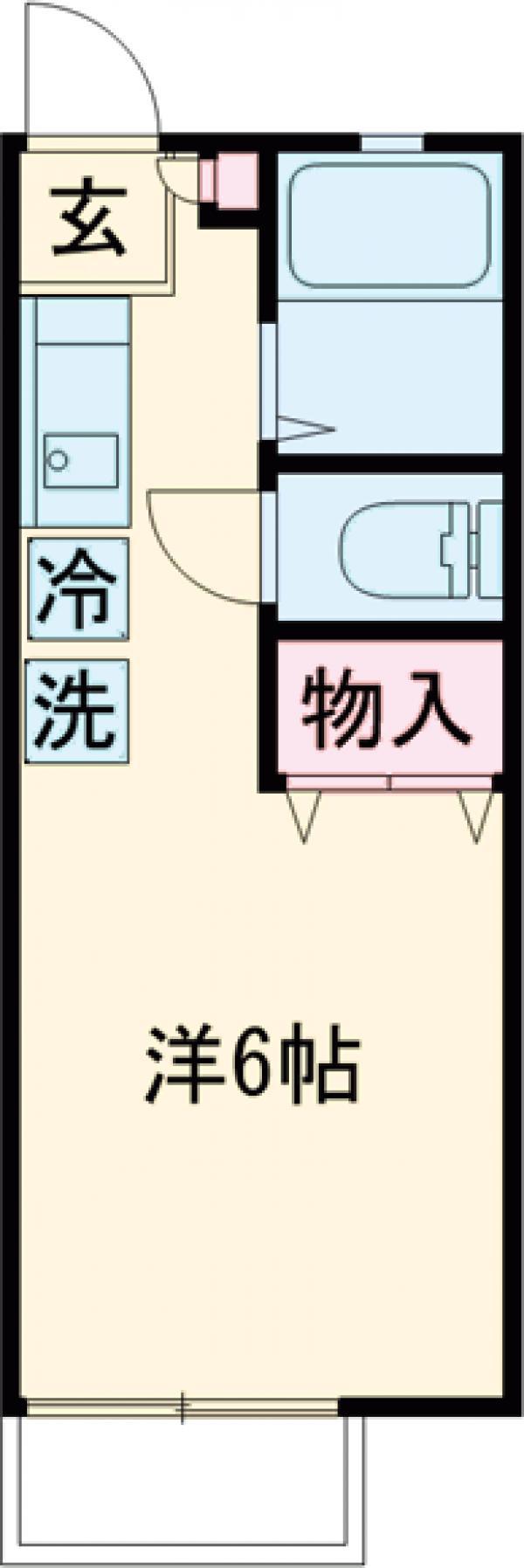 コーポアローランド(1K/1階)の間取り写真