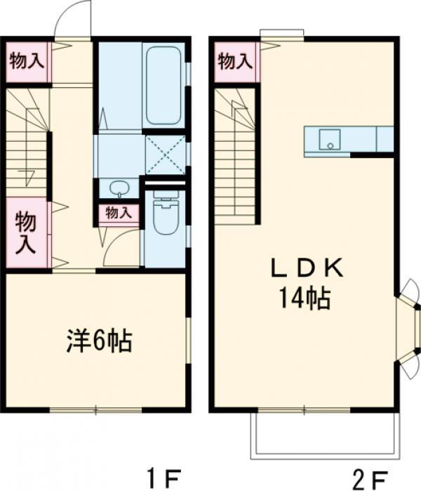 ハピネス(1LDK)の間取り写真