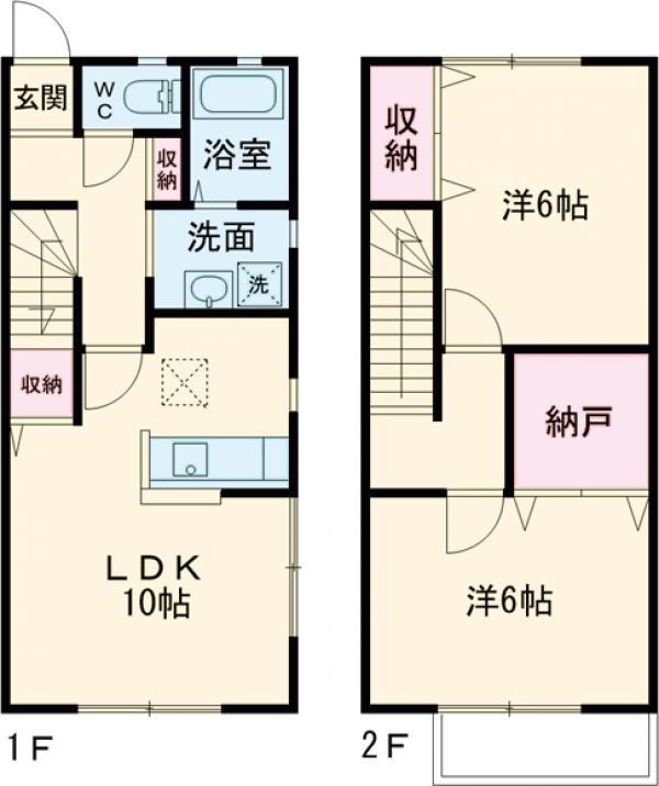 サンガーデン滝の原D(2SLDK)の間取り写真