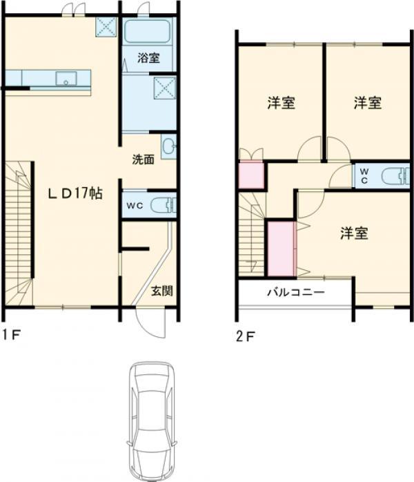 東北本線 小山駅 徒歩22分 2階建 築4年(3LDK)の間取り写真