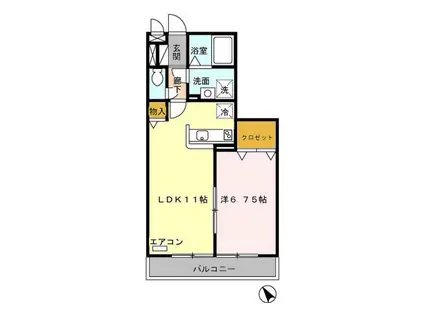 フォリオ春日部(1LDK/1階)の間取り写真