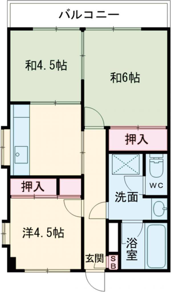 大柿ビル(3K/2階)の間取り写真