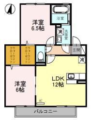 エターナヴィレッジA(2LDK/2階)の間取り写真