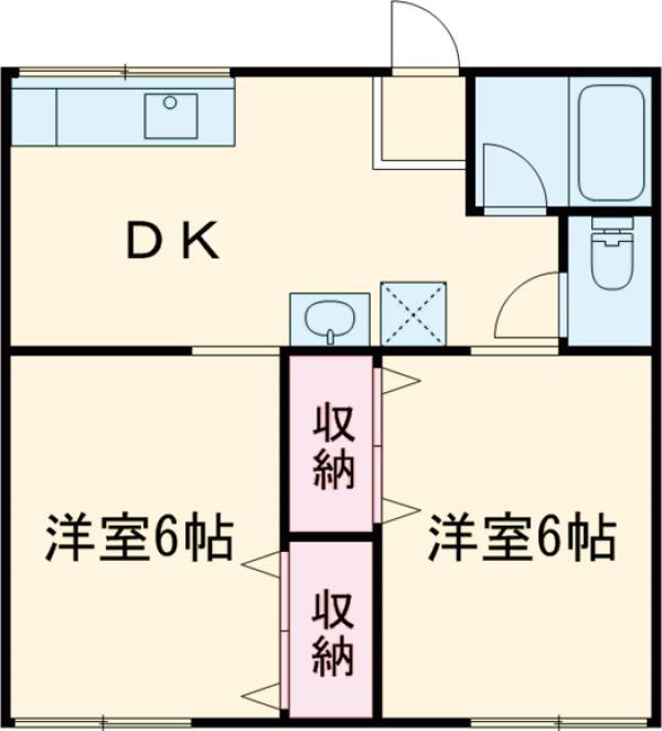ハイツR&Y坂本(2K/1階)の間取り写真