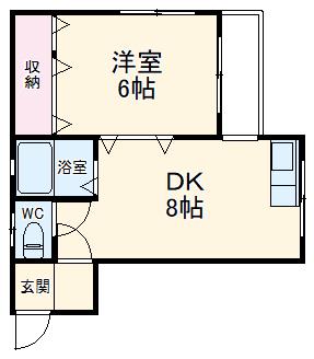 プチメゾン中央林間(1DK/2階)の間取り写真
