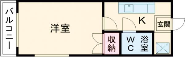 メゾン明保野(1K/3階)の間取り写真