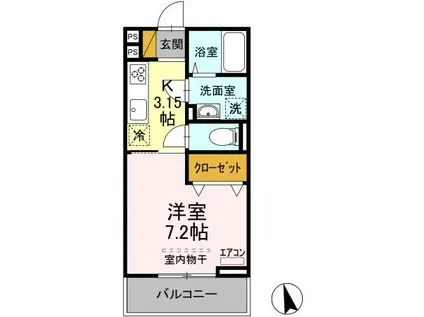 KT 5TH(1K/3階)の間取り写真