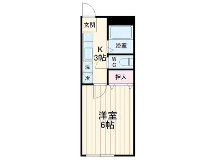 グリーンハイツⅣ(1K/1階)の間取り写真