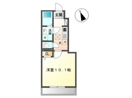 フォンテーヌ(1K/1階)の間取り写真