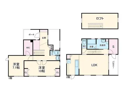 名鉄三河線 三河高浜駅 徒歩8分 2階建 築5年(2LDK)の間取り写真