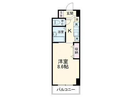 WILLDO稲永(1K/2階)の間取り写真