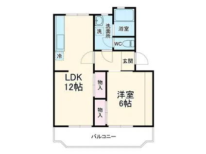 サンホーム曳馬(1LDK/1階)の間取り写真