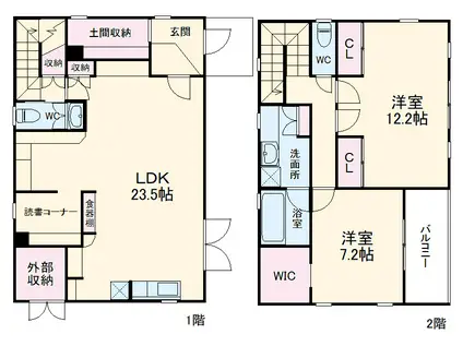 東海道本線 大府駅 徒歩12分 2階建 築10年(2LDK)の間取り写真