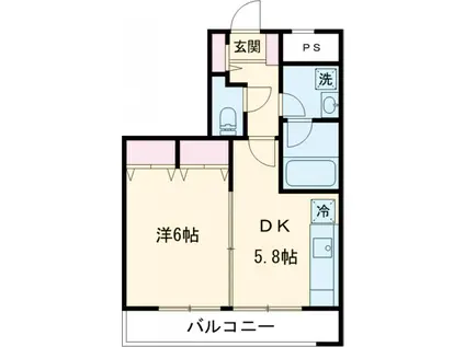 クレーテⅡ篠崎(1DK/4階)の間取り写真