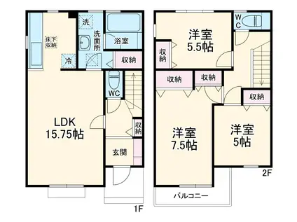 SHUKURA新秋津(3LDK)の間取り写真