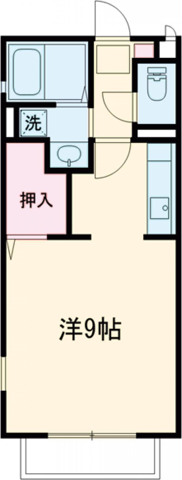 グリーンビレッジF・M E棟(1K/2階)の間取り写真