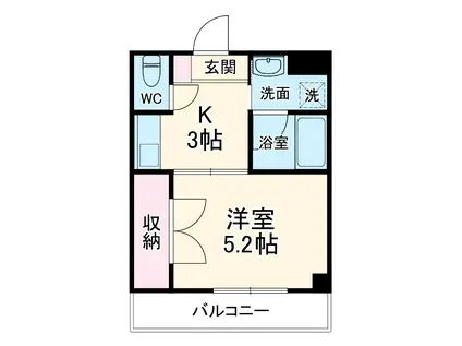 フレール第2西船橋(1K/3階)の間取り写真