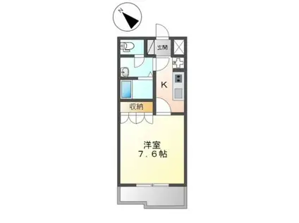 エルシオン2(1K/1階)の間取り写真