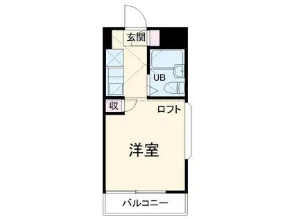 アップルハウス藤ヶ丘3(1K/2階)の間取り写真