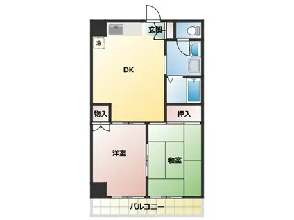 浅野コーポ(2DK/2階)の間取り写真