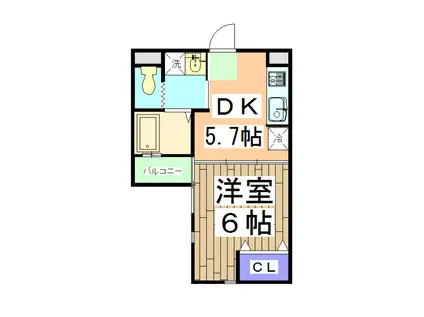 クオリティー嵯峨野(1DK/1階)の間取り写真