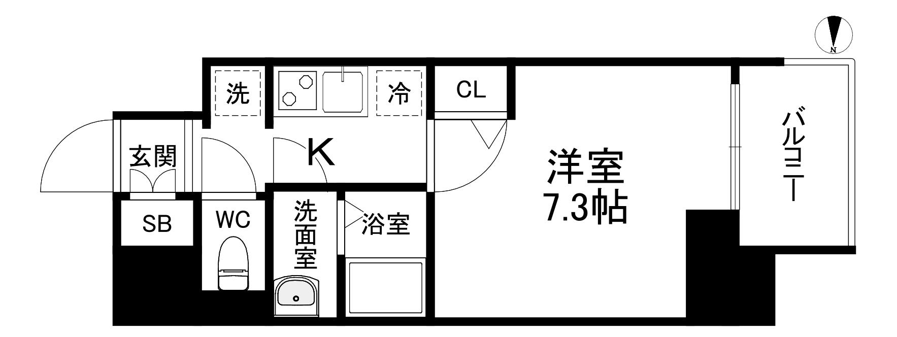 WORVE大阪本町(1K/12階)の間取り写真