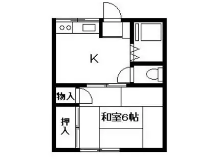 エフスム木田(1K/1階)の間取り写真