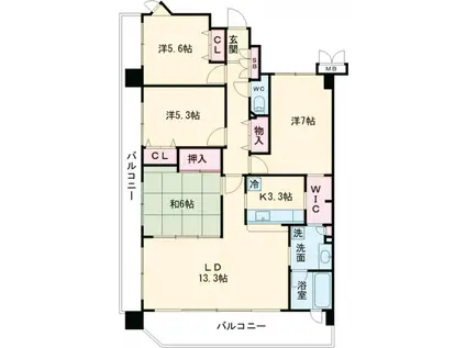 Fステージ豊崎パークフロント(4LDK/3階)の間取り写真