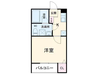 カーサノダ496(1K/1階)の間取り写真