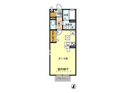 レセンテ南越谷(ワンルーム/1階)の間取り写真