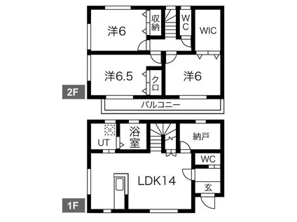 上戸祭メゾネットⅡ(3LDK)の間取り写真