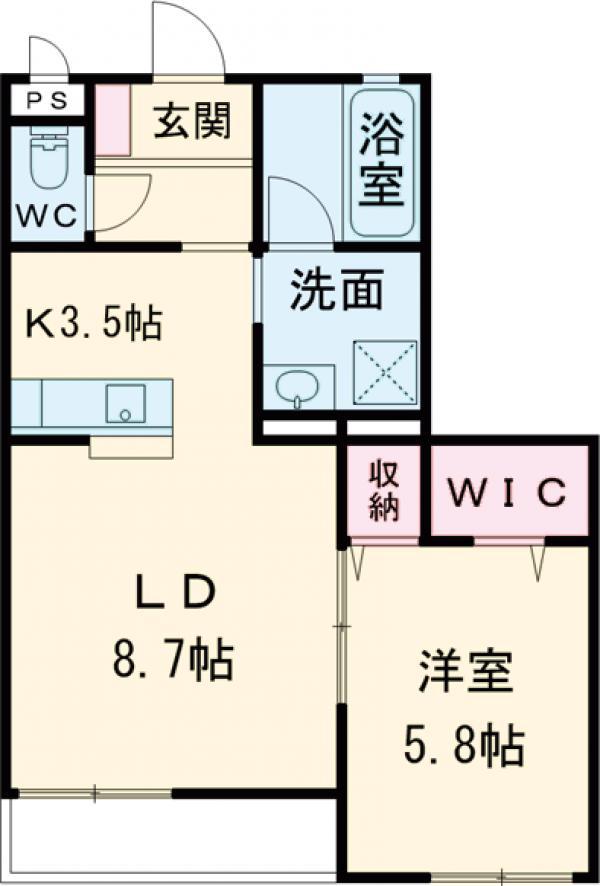 M.グラード(1LDK/3階)の間取り写真