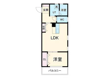 リトリート蓑川(1LDK/2階)の間取り写真