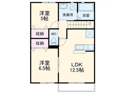 メゾン ド パルフェ B棟(2LDK/2階)の間取り写真