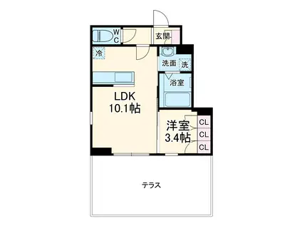 ROELL(1LDK/1階)の間取り写真