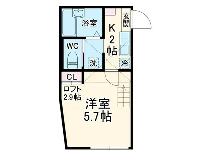 メープルコート(1K/1階)の間取り写真