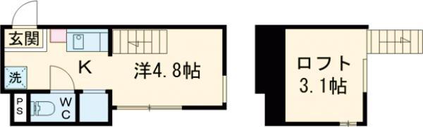 ロイヤルレジデンス南小岩(ワンルーム/1階)の間取り写真