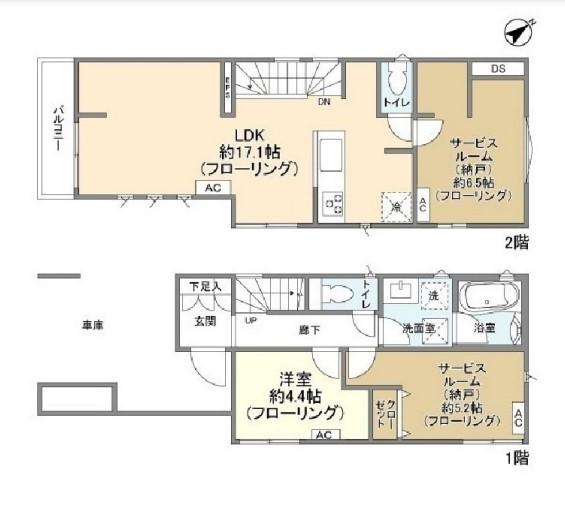 東急世田谷線 松原駅(東京) 徒歩6分 2階建 築4年(1SLDK)の間取り写真