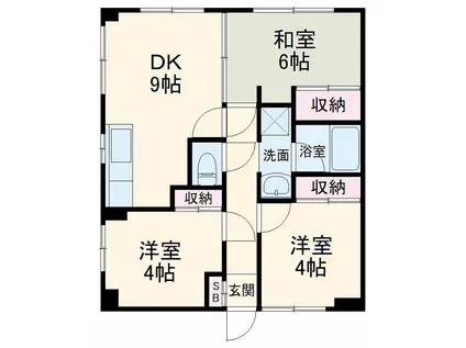 クレセールフジ(3DK/3階)の間取り写真