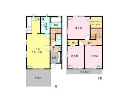 ナーセリーコートB(3LDK/1階)の間取り写真