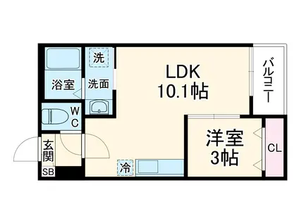 GRANDBLUE NAGASUKA Ⅲ(1LDK/1階)の間取り写真