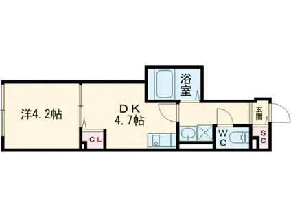 エルファーロ神楽坂2(1DK/3階)の間取り写真