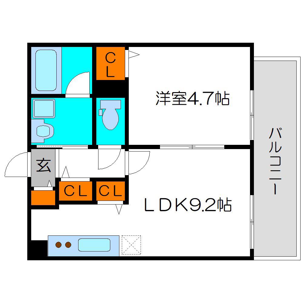 JOYFUL・HOUSE 大和田(1LDK/1階)の間取り写真