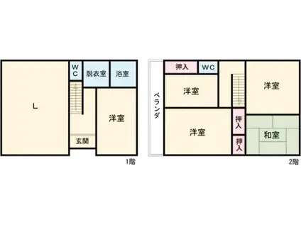 両毛線 山前駅 徒歩27分 2階建 築28年(5LDK)の間取り写真