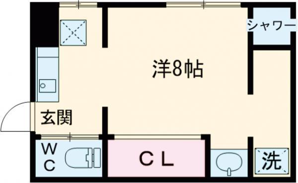 日暮里中央ハウス(ワンルーム/2階)の間取り写真
