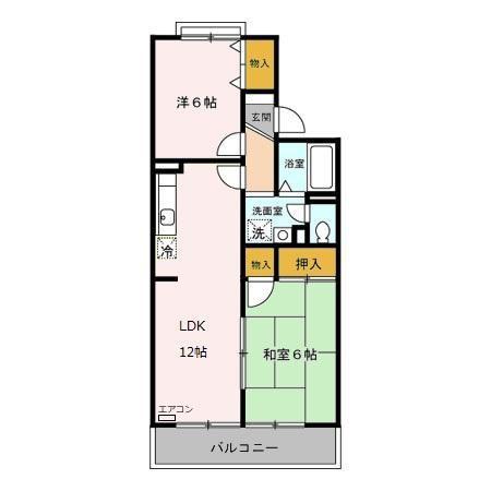 セジュールⅡ(2LDK/1階)の間取り写真