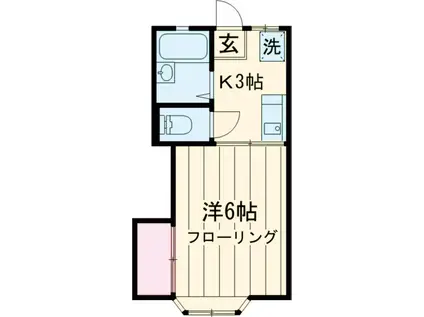 ドエルパークサイド(1K/2階)の間取り写真