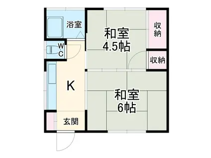 コーポ春日部(2K/2階)の間取り写真